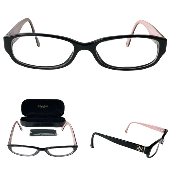 COACH Emily Pink & Black HC 6001 RX-Lens Glasses & Case with NEW Lens Cloth - Picture 1 of 15